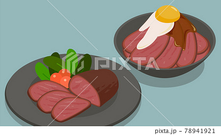 ローストビーフのベクターイラスト素材 78941921