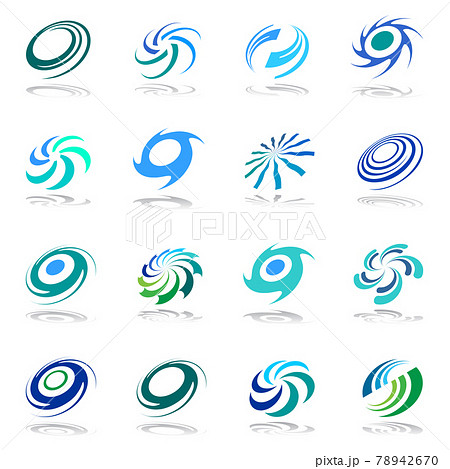 Abstract circular rotation and spiral icons. Design elements set. 78942670