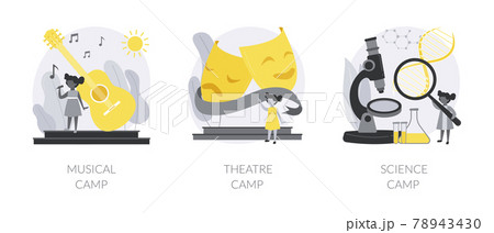 Summer vacation camps abstract concept vector illustrations. 78943430