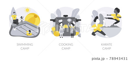 Summer programs for kids abstract concept vector illustrations. 78943431