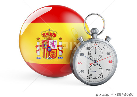 Stopwatch with flag of Spain, 3D rendering 78943636