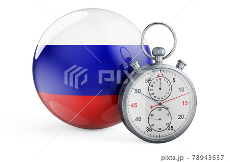 Stopwatch with flag of Russia, 3D rendering 78943637