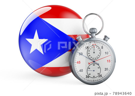 Stopwatch with flag of Puerto Rico, 3D rendering 78943640