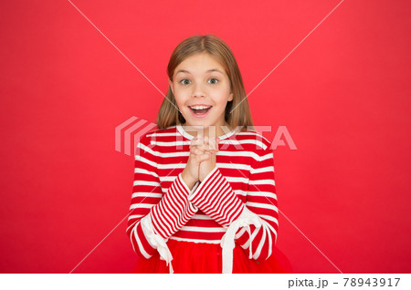 Girl hopeful excited face making wish. Believe in miracle. Girl hopeful excited face making wish. Believe in miracle. 78943917