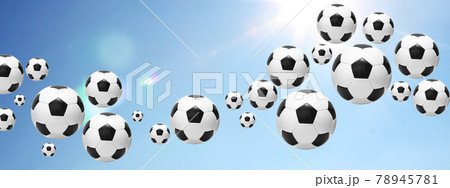 Soccer ball on green playground. Soccer concept Soccer ball on green playground. Soccer concept 78945781