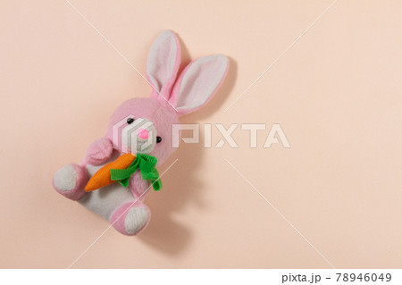 little plush easter bunny with a ginger carrot little plush easter bunny with a ginger carrot 78946049