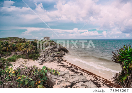 Ruins of Tulum on the Caribbean coast. Ruins of Tulum on the Caribbean coast. 78948067