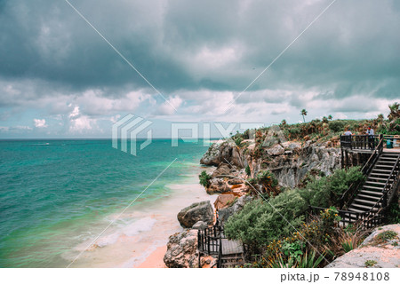 Ruins of Tulum on the Caribbean coast. 78948108