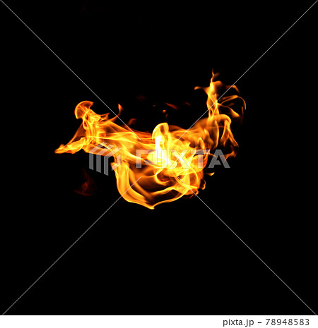 Fire flames collection isolated on black background 78948583