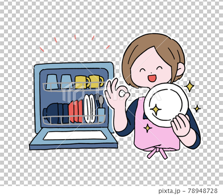 Housewife doing housework in a dishwasher Housewife doing housework in a dishwasher 78948728