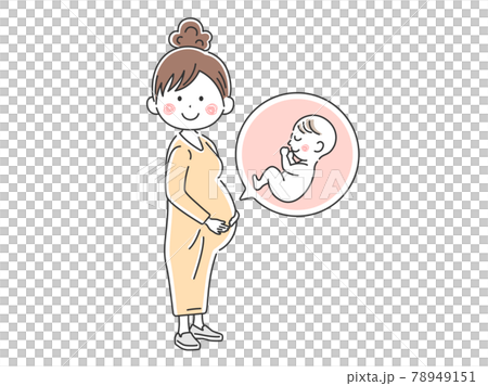 若い妊婦さんのイラスト 78949151