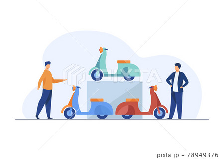 People choosing scooter for rent People choosing scooter for rent 78949376