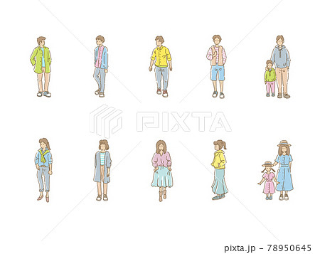 人物イラスト（春の服装イメージ） 78950645