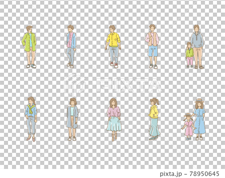 人物イラスト（春の服装イメージ） 78950645