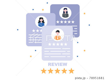 Review Vector Illustration Customer Giving Star with Good or Bad Rate From Feedback, Testimonial, Notification and User Experience Concept 78951681