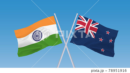 インドとニュージーランドの国旗 78951916