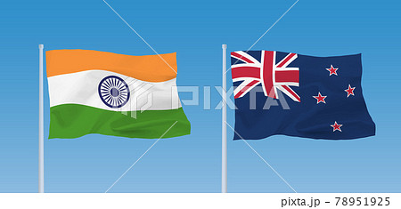 インドとニュージーランドの国旗 78951925