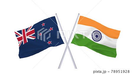インドとニュージーランドの国旗