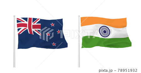 インドとニュージーランドの国旗 78951932