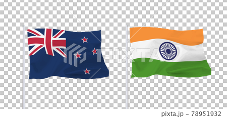 インドとニュージーランドの国旗 78951932