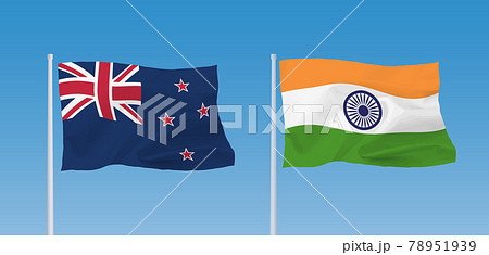 インドとニュージーランドの国旗 78951939