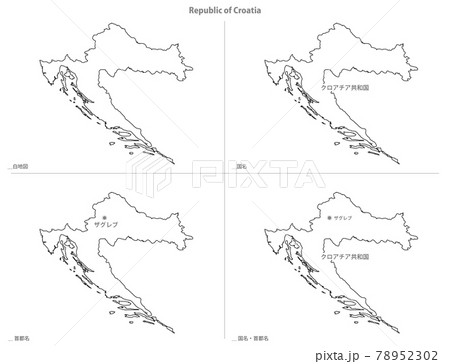 白地図-ヨーロッパ-クロアチア共和国