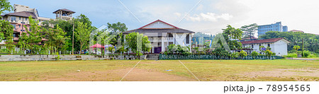 Labuduwa Siridhamma College playground and the Auditorium building with hostels on the side. 78954565