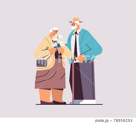 senior couple standing together grandparents spending time together horizontal full length 78956203