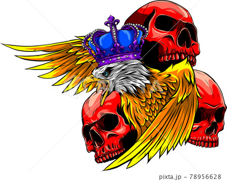 vector illustration of king Eagle and Skulls 78956628