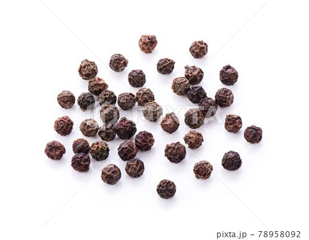 Black Peppercorns isolated on white background Black Peppercorns isolated on white background 78958092