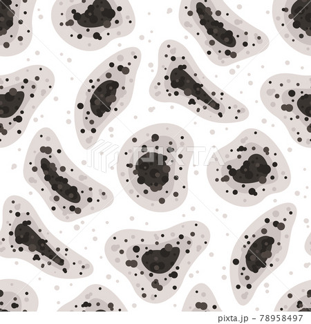 Seamless pattern with black mold spots. Toxic mold spores. Fungi and bacteria. Black fungus outbreak. Mucormycosis disease. Isolated vector illustration on white background Seamless pattern with black mold spots. Toxic mold spores. Fungi and bacteria. Black fungus outbreak. Mucormycosis disease. Isolated vector illustration on white background 78958497