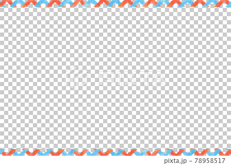 Simple and cute red and blue frame - Stock Illustration [78958517] - PIXTA