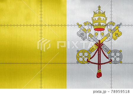 3D Flag of Vatican City on metal 3D Flag of Vatican City on metal 78959518