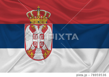 3D Flag of Serbia on fabric 3D Flag of Serbia on fabric 78959536