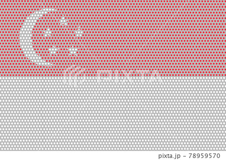 3D Flag of Singapore on metal 78959570