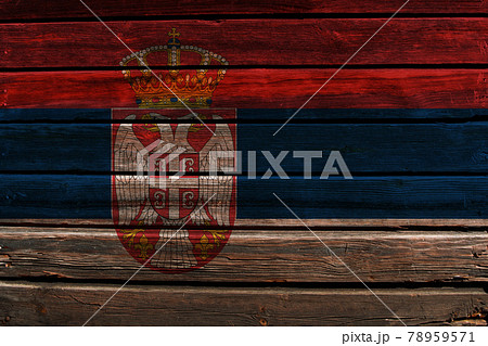 3D Flag of Serbia on wood 3D Flag of Serbia on wood 78959571