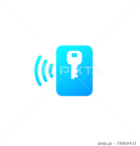 card key, electronic pass icon on white 78960433