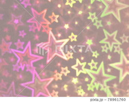 大小の星型ネオンが無数光る幻想的なイメージ薄/黄橙系 他色有り 78961760