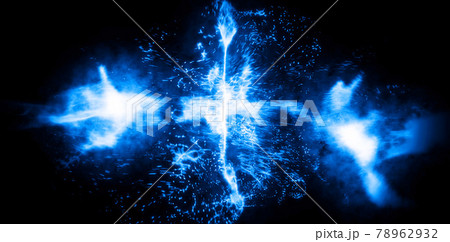青い炎の衝突 バトル背景 のイラスト素材