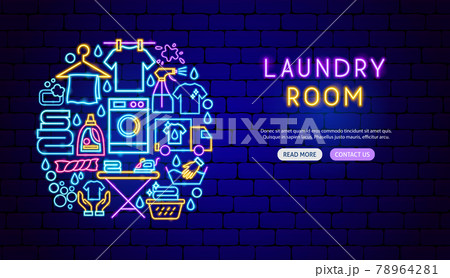 Laundry Room Neon Banner Design 78964281