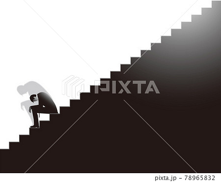 階段に座り込む絶望するビジネスマン。ベクター素材 78965832