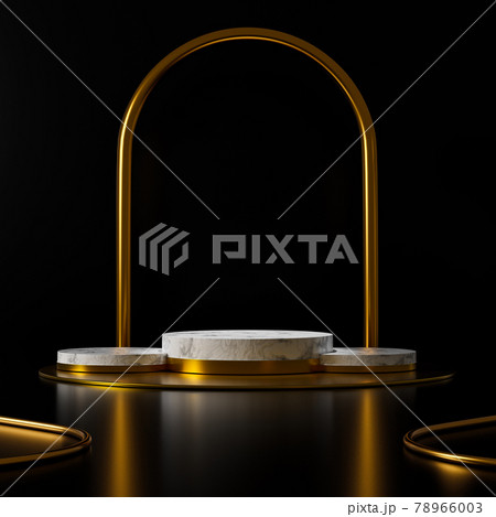 3d rendering three empty cylinder podiums .Abstract scene for product display. 78966003