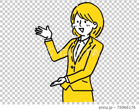 介紹手勢歡迎女人簡單插圖 78966176