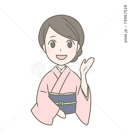 着物に若い女性　上半身　案内 78967626