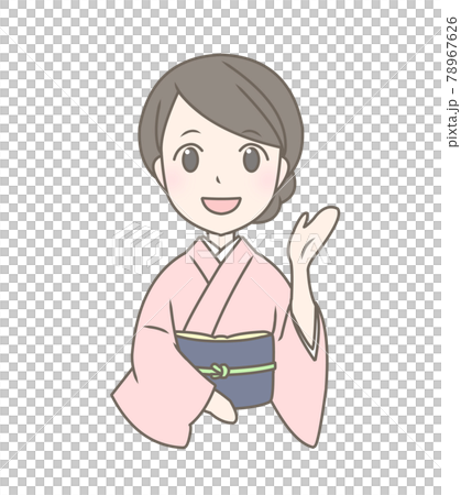 着物に若い女性　上半身　案内 78967626