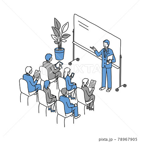 セミナーを受講するスーツ姿の男性と女性 セミナーを受講するスーツ姿の男性と女性 78967905