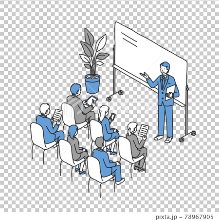 セミナーを受講するスーツ姿の男性と女性 セミナーを受講するスーツ姿の男性と女性 78967905