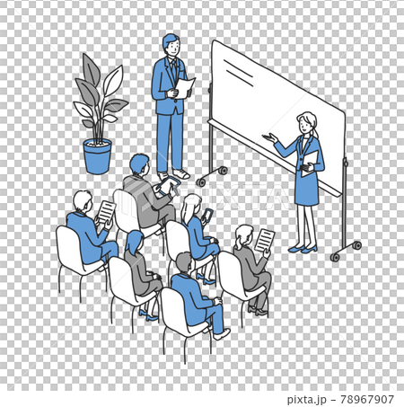 セミナーを受講するスーツ姿の男性と女性 78967907