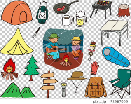 Clear main line camp icon set Clear main line camp icon set 78967909