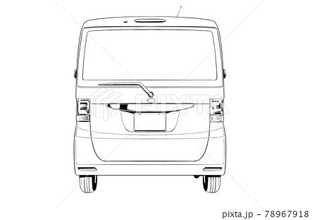 漫画風ペン画イラスト 車 軽自動車のイラスト素材